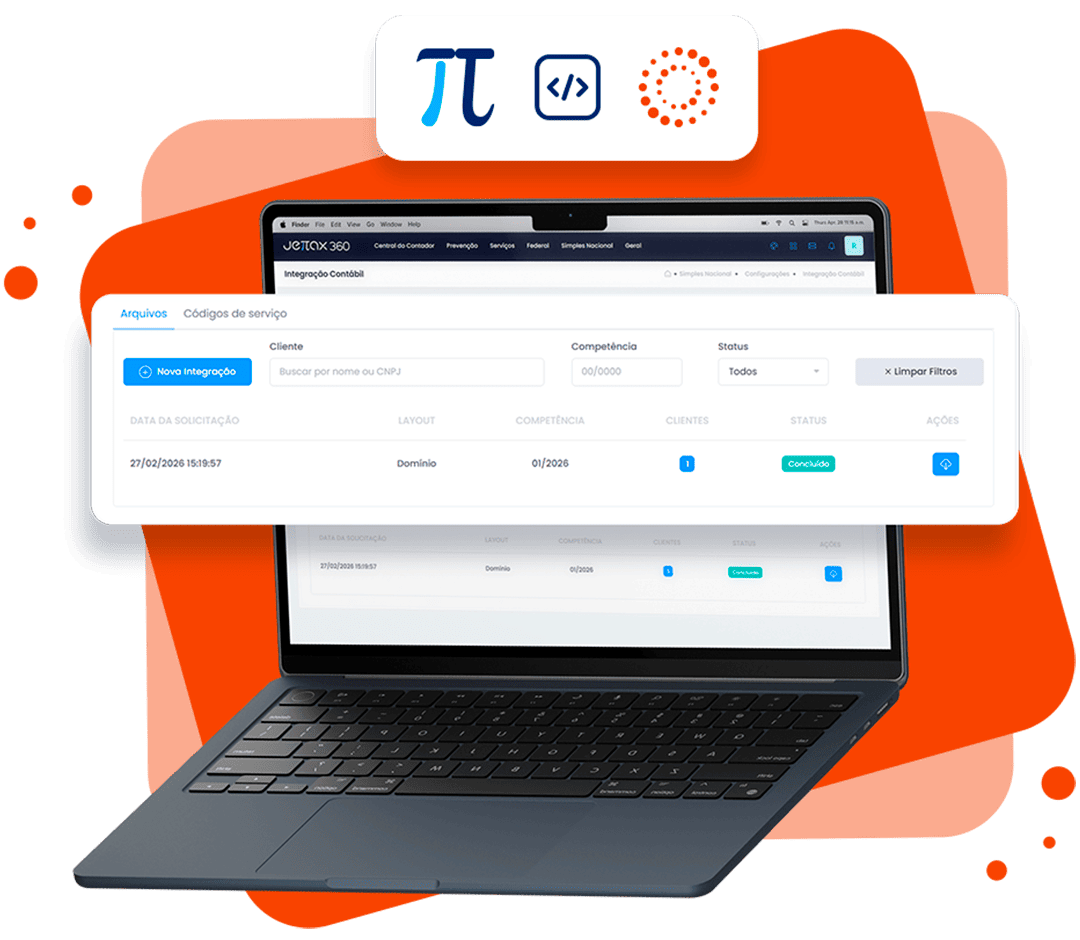 Jettax 360 · Integração Contábil com o Domínio